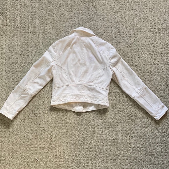 H&M White Studded Canvas Moto Jacket - Picture 4 of 9